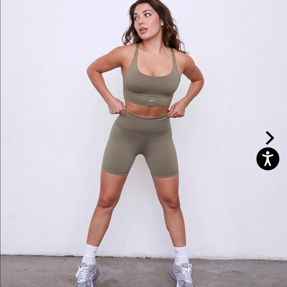 SETactive Luxform Bike Shorts and Bra in Sage